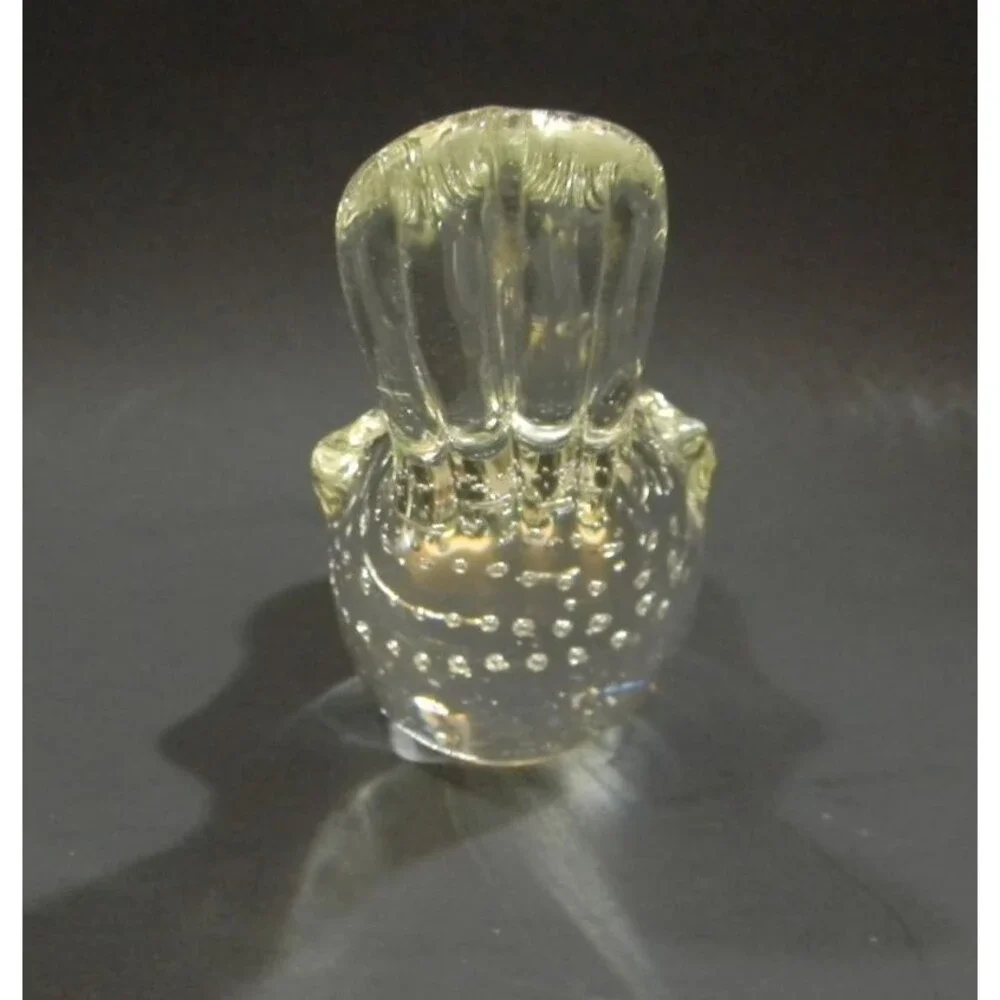 Vintage Blown Glass Bird Paperweight Controlled Bubbles